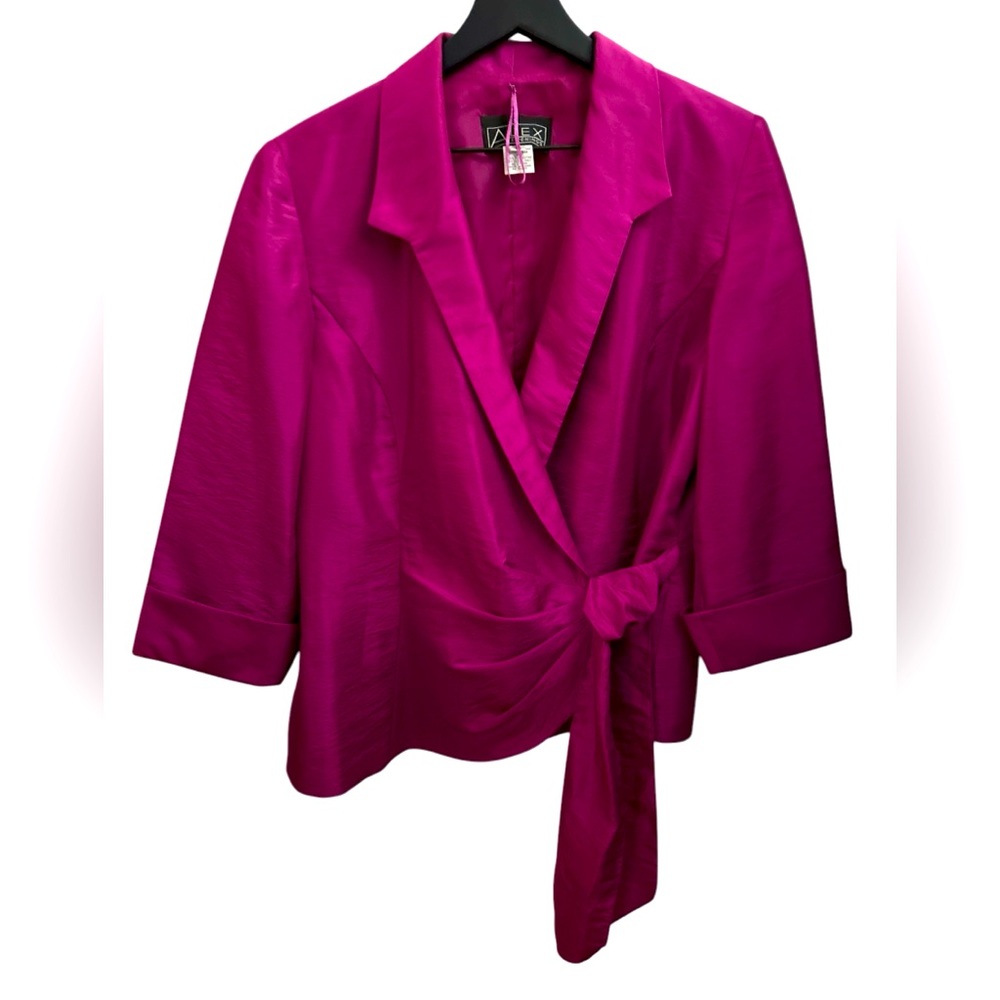 Alex Evenings XL Blazer Womens Fuchsia Coverup Bolero Formal